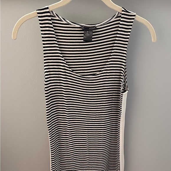 AQUA tank dress, black & cream horizontal stripe. Slim fit, perfect for summer! - Picture 1 of 5